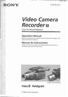 Sony CCD FX 830 VE manual. Camera Instructions.